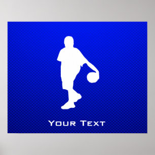 Blå basketboll poster