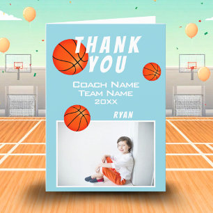 Blå basketboll sport tack tränare kort