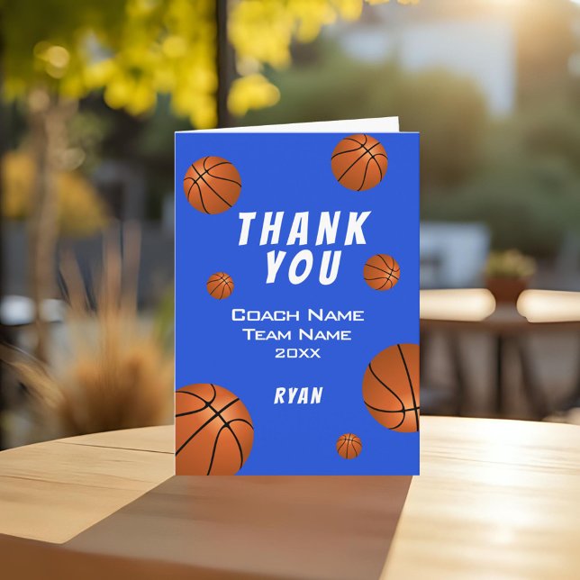 Blå basketboll Tack coach-kort Kort (Skapare uppladdad)
