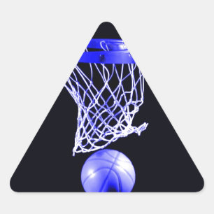 Blå basketboll triangelformat klistermärke