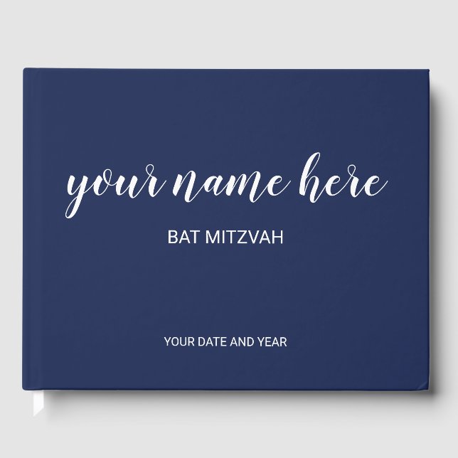 Blå Bat mitzvah guestbook Gästböcker (Framsida)