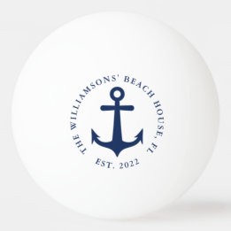 Blå båtankor för havets Namn Nautical White Navy B Pingisboll