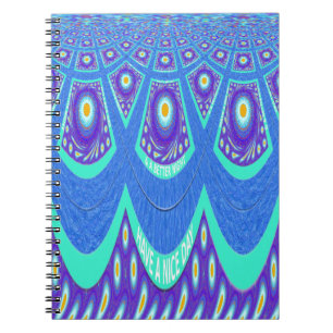 Blå batik anteckningsbok med spiral