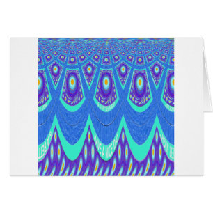 Blå batik hälsningskort
