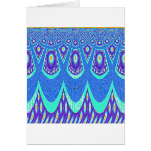 Blå batik hälsningskort