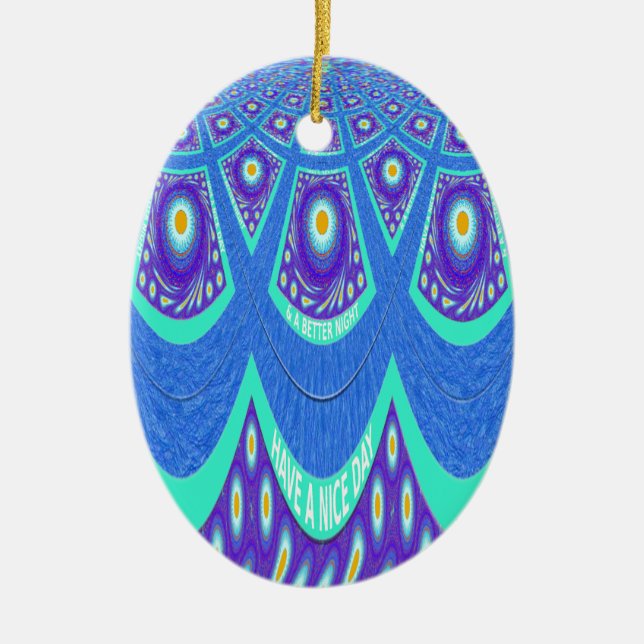 Blå batik julgransprydnad keramik (Framsidan)