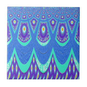 Blå batik kakelplatta