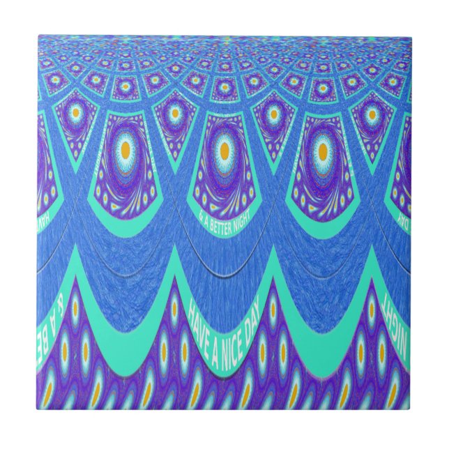 Blå batik kakelplatta (Framsidan)