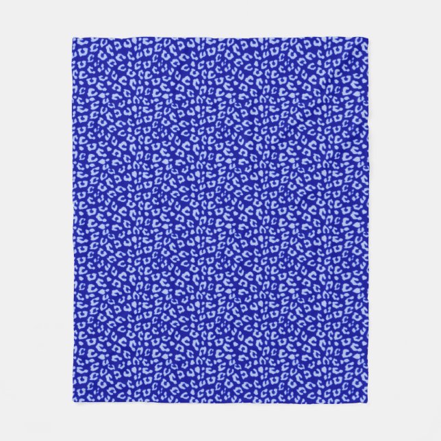 Blå Batik Leopard - flanellfilt Fleecefilt (Framsidan)