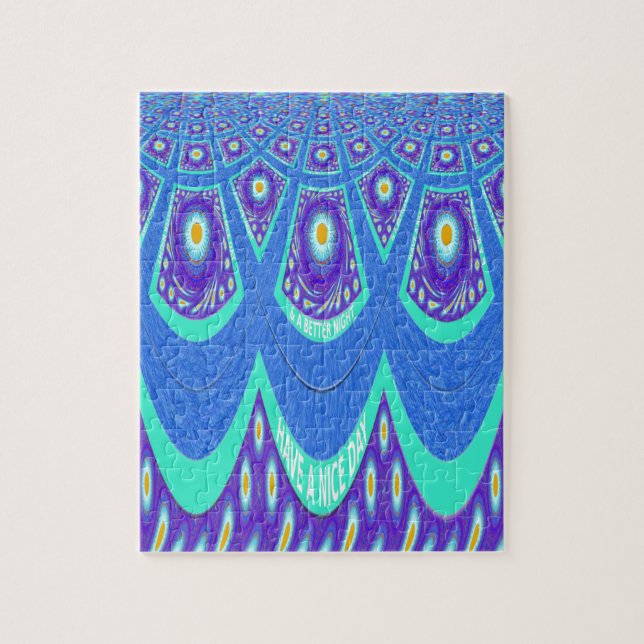 Blå batik pussel (Vertikal)
