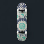 Blå batikbricka III Mini Skateboard Bräda 18,5 Cm<br><div class="desc">Blommigt</div>