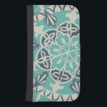 Blå batikplattan I Galaxy S4 Plånboksfodral<br><div class="desc">Blomster</div>