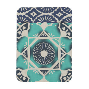 Blå batikplattan II Magnet