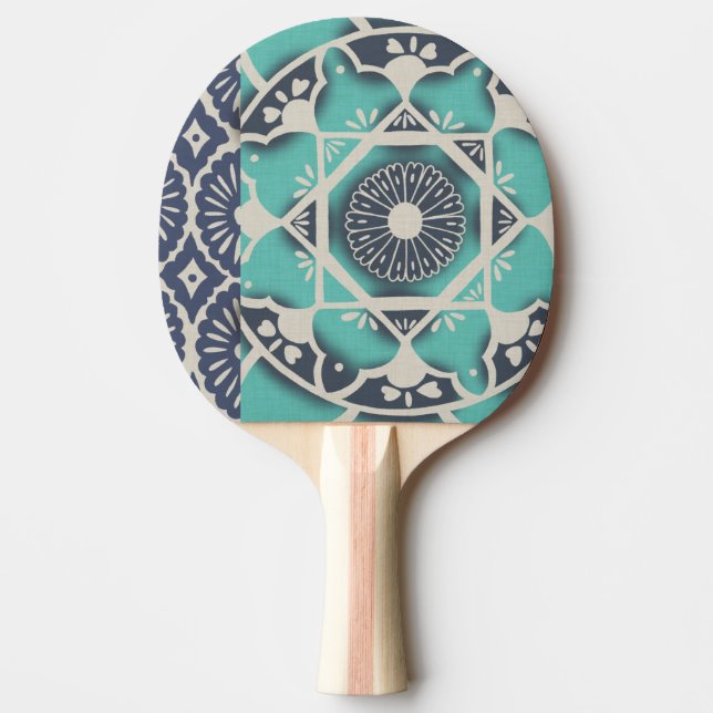 Blå batikplattan II Pingisracket (Framsidan)