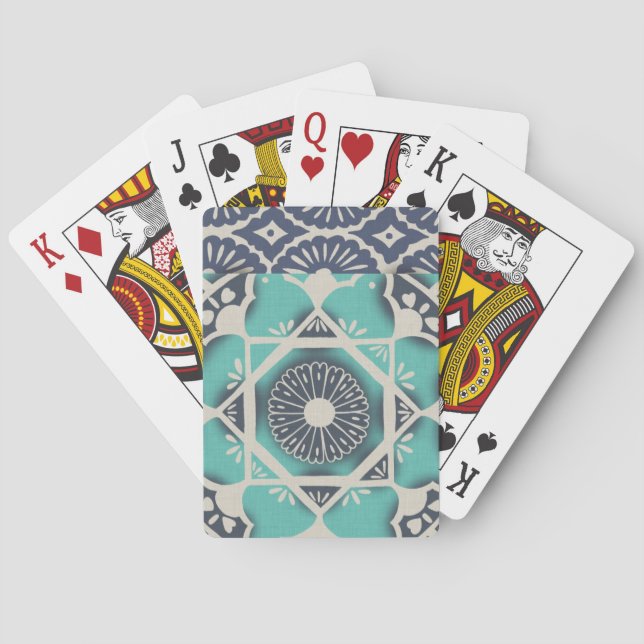 Blå batikplattan II Spel Kort (Baksidan)