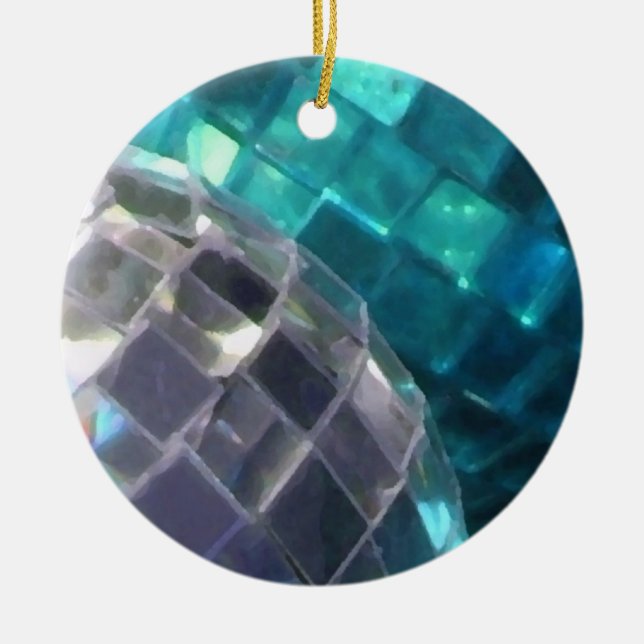 Blå Baubles-detaljprydnad Julgransprydnad Keramik (Framsidan)