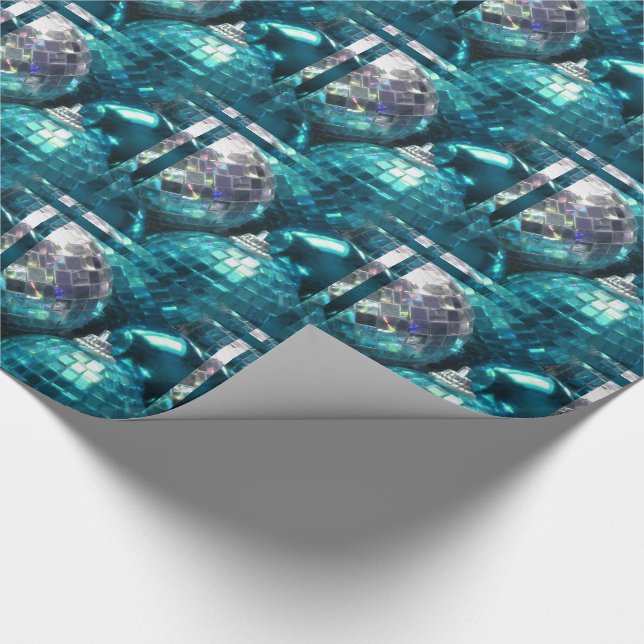Blå Baubles-emballering papper Presentpapper (Hörn)