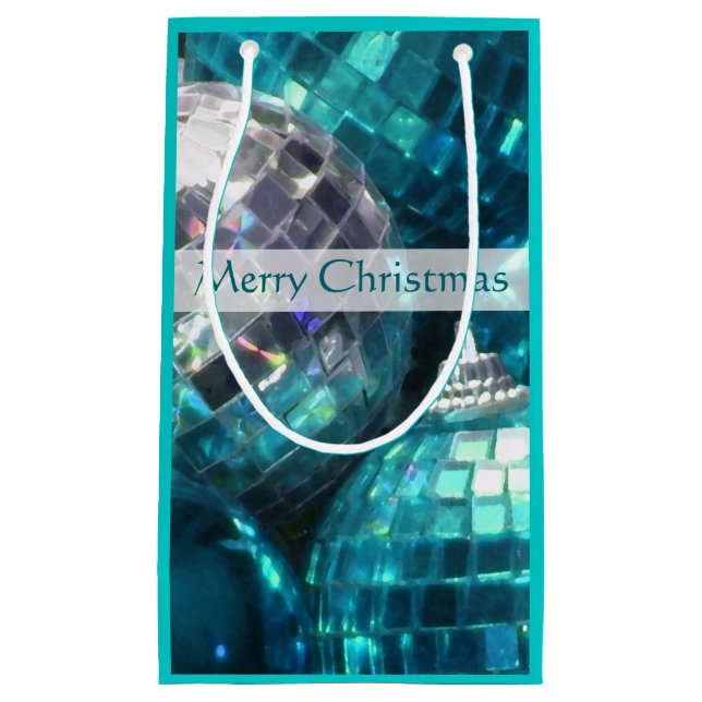 Blå Baubles God jul-presentväska liten (Framsidan)