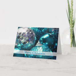 Blå Baubles 'God jul rand-kort Helgkort