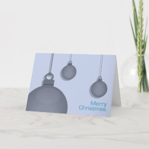 Blå Baubles-julkort Helgkort