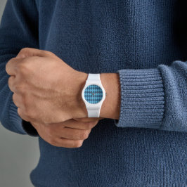Blå bayersk rombflagga mönster armbandsur