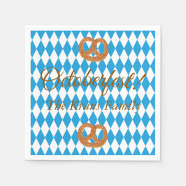 Blå bayerska oktoberfest-pretzels Anpassa Pappersservett