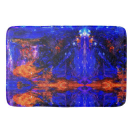 Blå Beast som kör eld Badrumsmatta