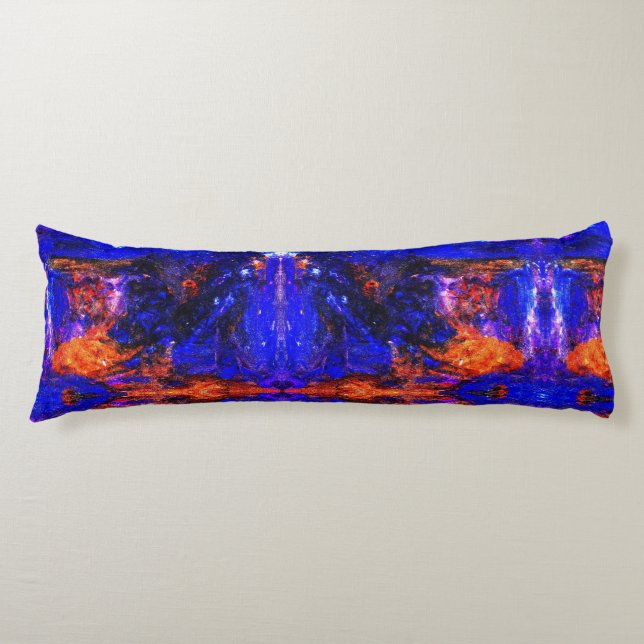 Blå Beast som kör eld Kroppskudde (Framsidan)