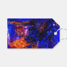 Blå Beast som kör eld Presentetikett