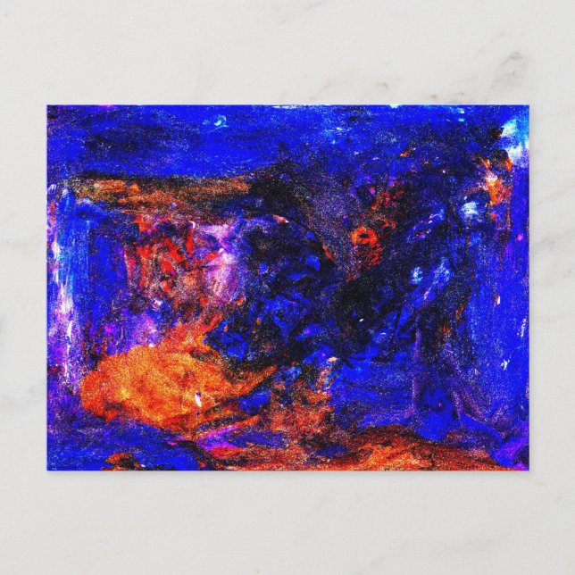 Blå Beast som kör eld Vykort (Framsida)