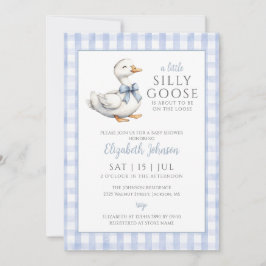 Blå Bebis Baby Shower Foto QR-kod Inbjudningar