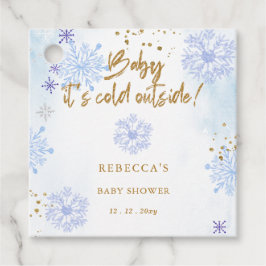 Blå Bebis det är kallt ute Vinter Bebis Shower Gåvor Etiketter