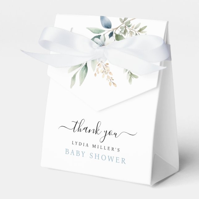 Blå Bebis Fötter Baby Shower Välkommen Baby Pojke Presentaskar (Framsidan Sidan)