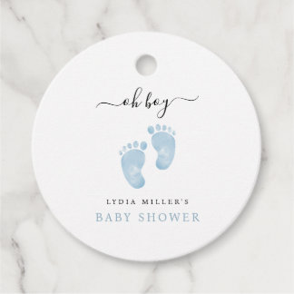 Blå Bebis Fötter Baby Shower Välkomstskylt Baby Po Gåvor Etiketter
