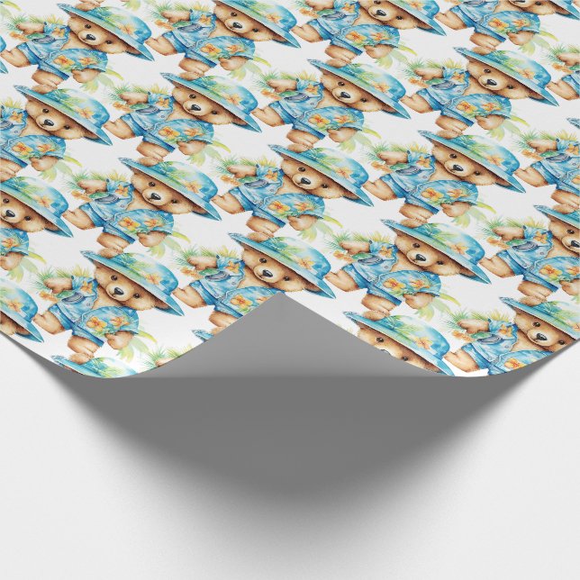 Blå Bebis Teddybjörn Presentpapper för Småbarn (Hörn)