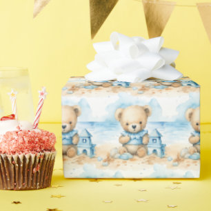 Blå Bebis Teddybjörn Presentpapper för Småbarn