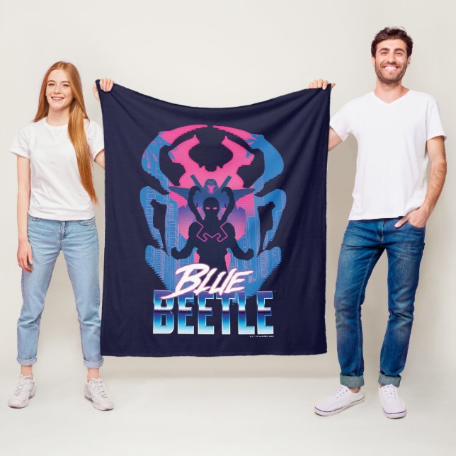 Blå Beetle Retrowave kontra Graphic Fleecefilt (På plats)