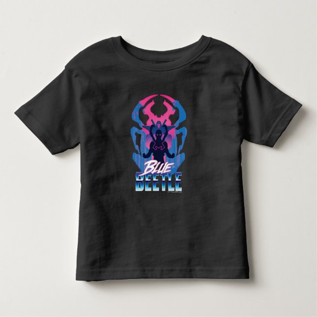Blå Beetle Retrowave kontra Graphic T Shirt (Framsida)