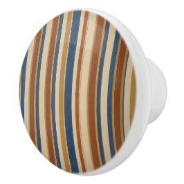 Blå beige guld och bronsränder knopp