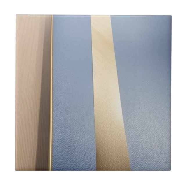 Blå, beige och guldkeramiskt plattor kakelplatta (Framsidan)