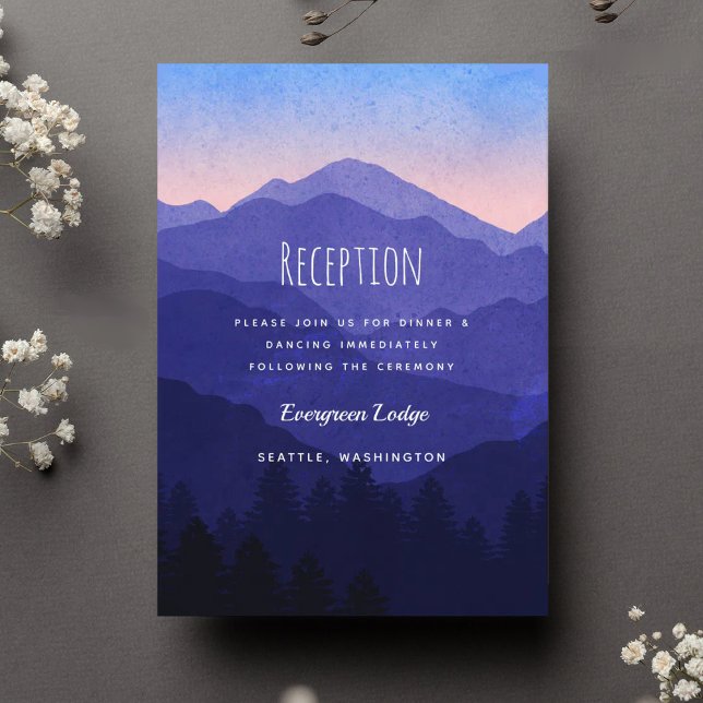 Blå berg bröllopsmottagning tilläggskort (Skapare uppladdad)