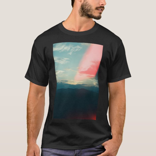 Blå berg lång t shirt (Framsida)