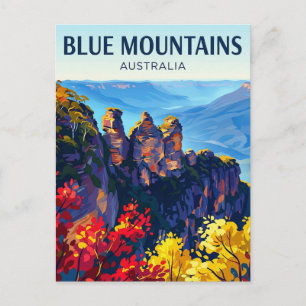 Blå bergen Australien Vykort