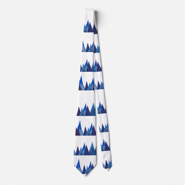 Blå bergen Mönster Neck Tie Slips (Framsida)
