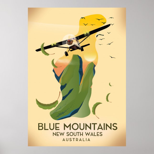 Blå bergen New South Wales Australien Poster (Framsidan)