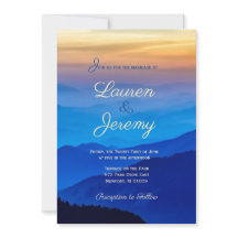 Blå berget och Breathtake Sunset Bröllop