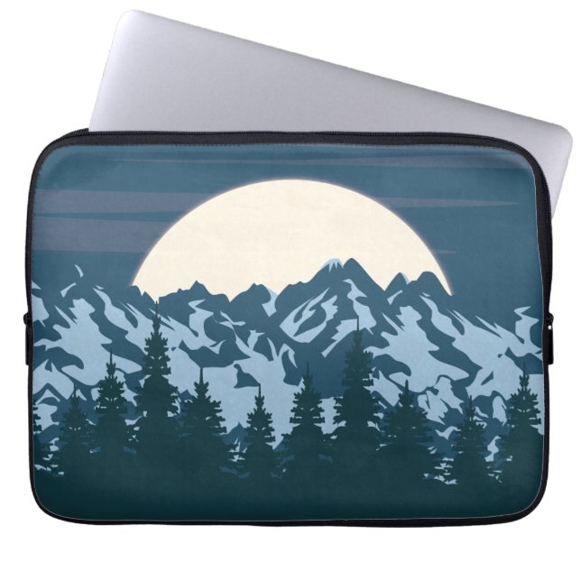 Blå berggrund liggande laptop fodral (Framsidan)