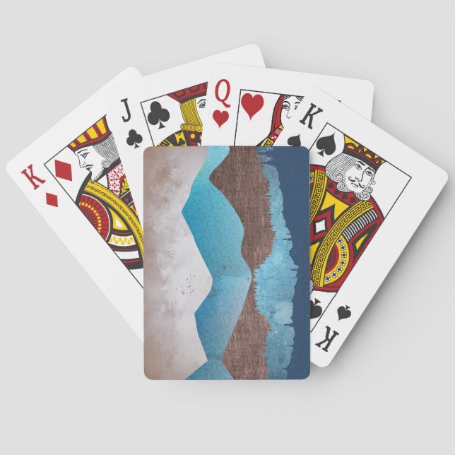 Blå bergstoppar casinokort (Baksidan)