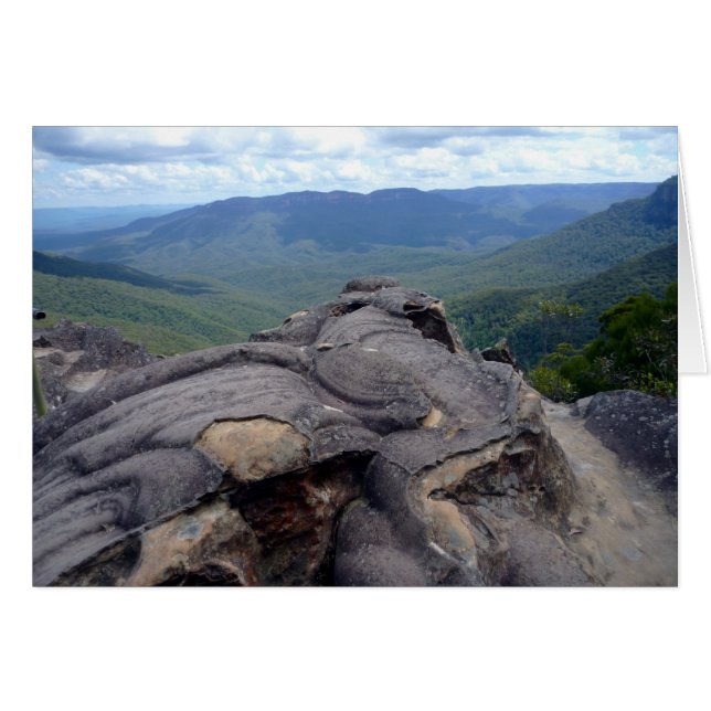 blå bergstrakter hälsningskort (Framsidan Horizontal)