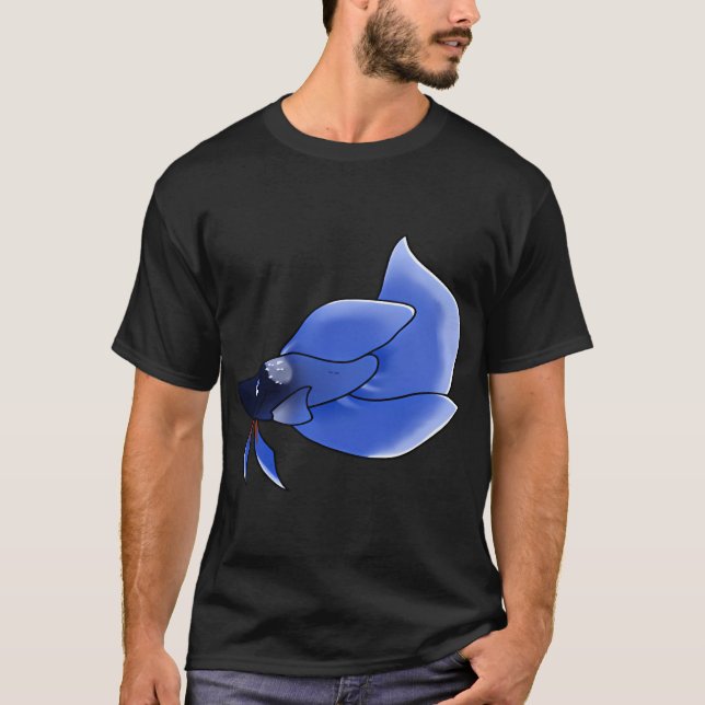Blå Betta Fisk T Shirt (Framsida)